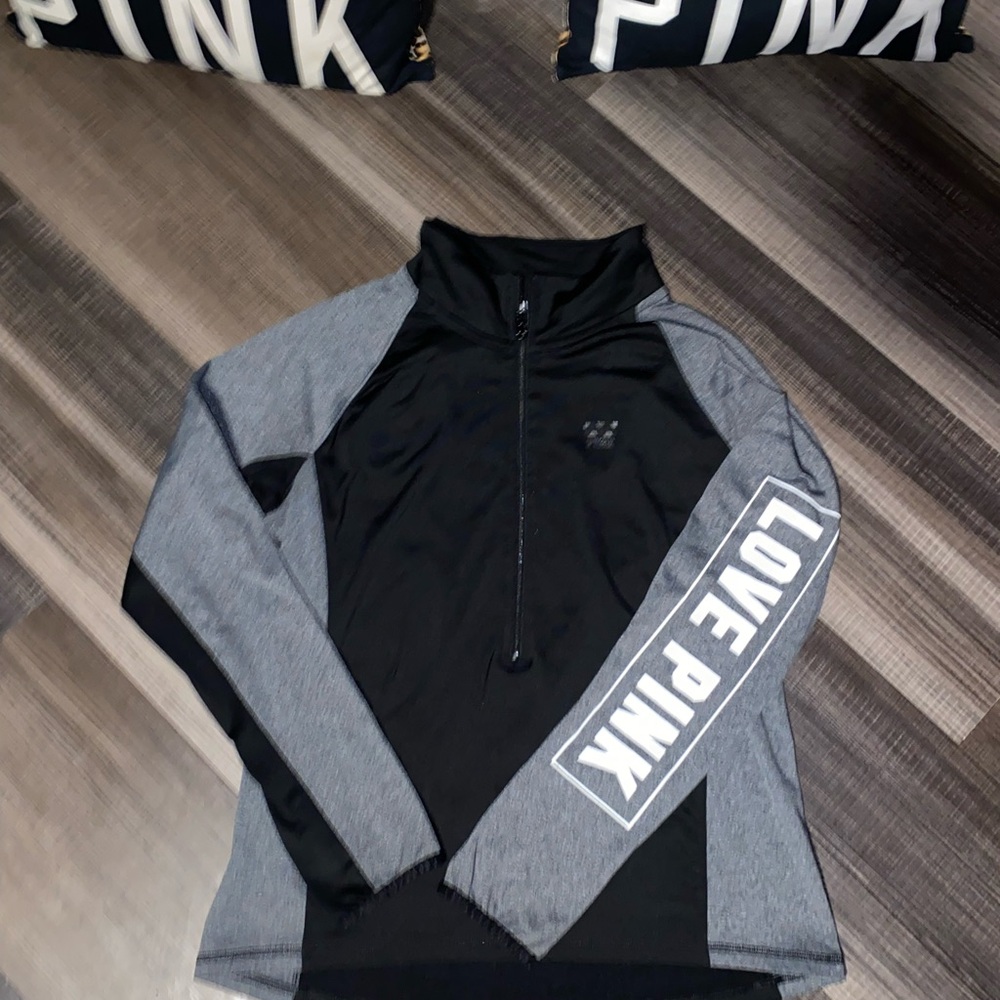 Vs pink Black and Gray Quarter-Zip Pullover
